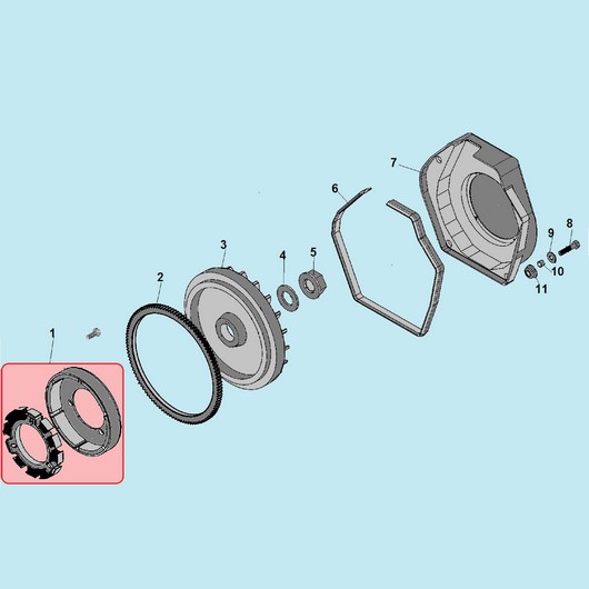 Маховик и кожух маховика Champion DG6501ES+ATS